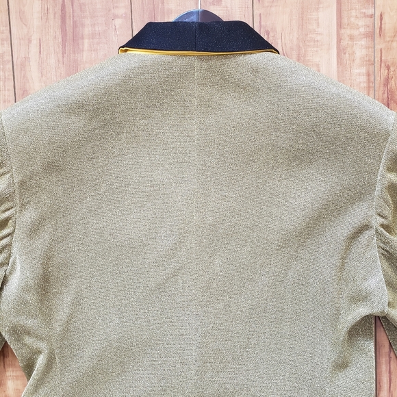 After Six Men's Gold black Formal 1 Button Tuxedo Jacket Wedding Prom Size 42 - Picture 5 of 7